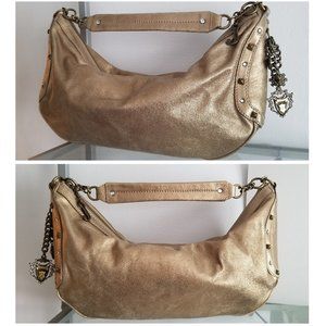 Juicy Couture Gold 100% Cowhide Leather Purse